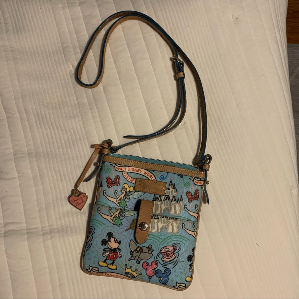 Dooney & Bourke Disney Blue and Tan Crossbody Bag